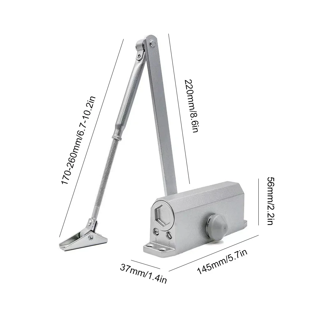 Door Closer Hydraulic Buffer Automatic Door Closer 25KG to 85KG Adjustable Speed Door Closing Equipment Metal Spring Buffer Hardware
