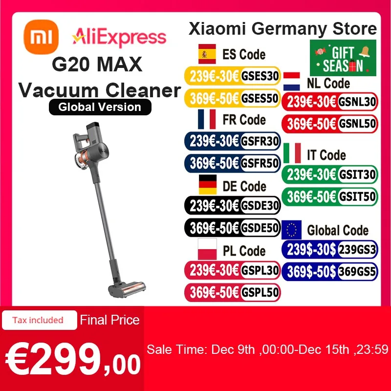 Odkurzacz Xiaomi Vacuum Cleaner G20 z EU za $249.11 / ~1006zł