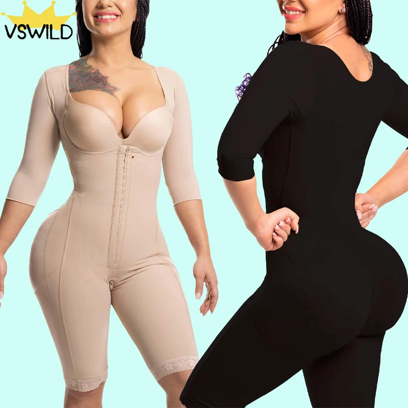 

Butt LifteFaja With Sleeves & No Bra Reducing And Shaping Girdles For Women Double Size High Waist Push Up Short With Bootylicio