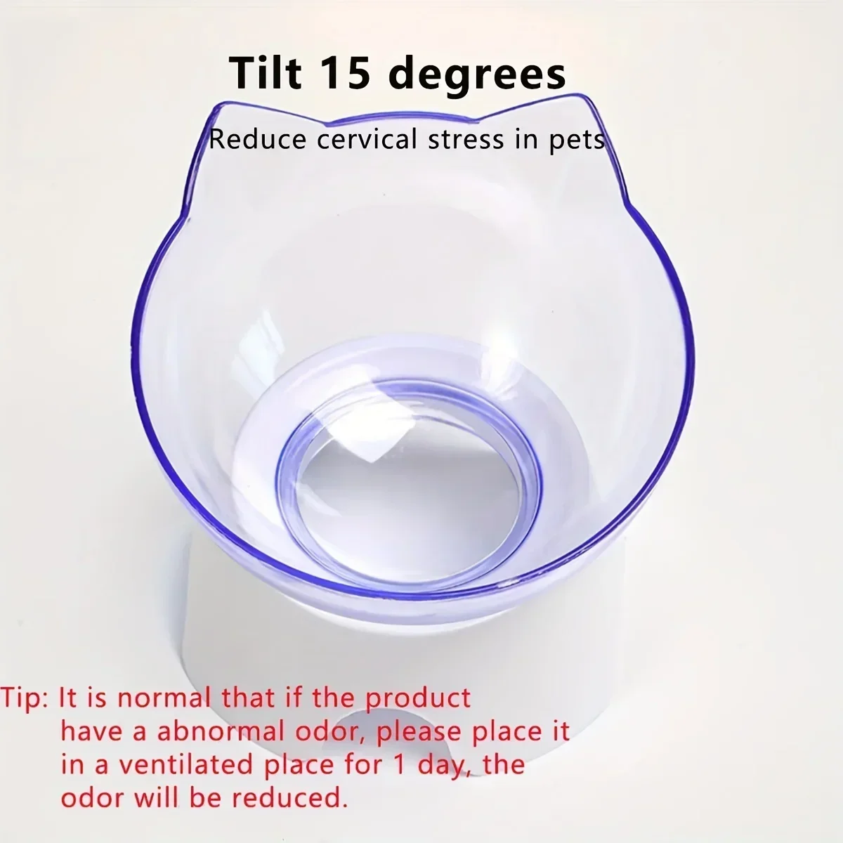 1pc-For Cats Dogs Feeders Non-slip Pet Food and Water Bowls Cat Bowl Feeding Products Pet Supplies With Stand Base Transparent