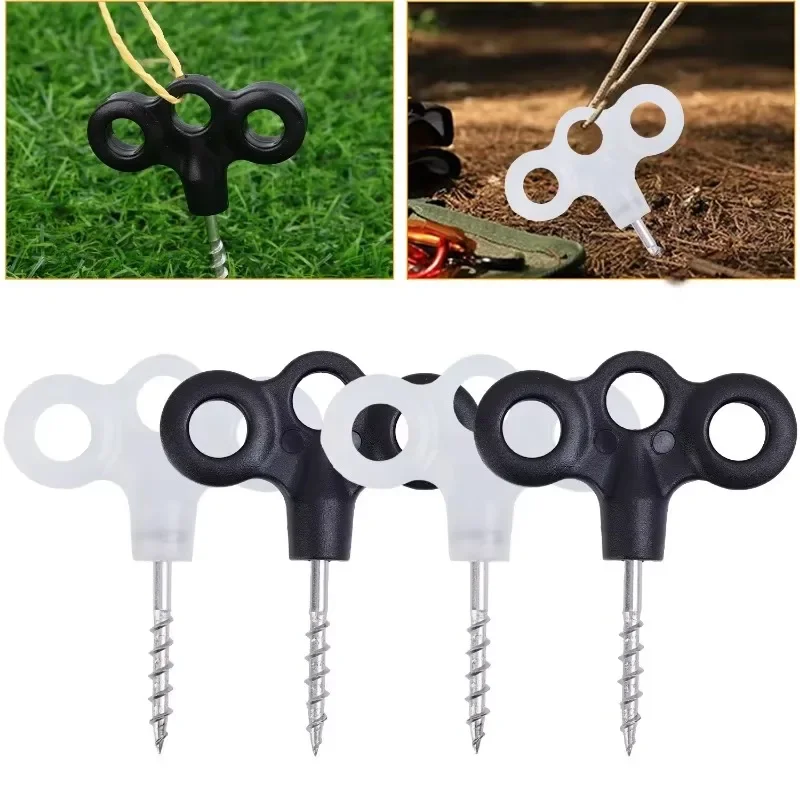 Outdoor Camping Luminous Tent Peg Screw Peg Nail Spike Hook Rope Tree Decking Travel Stainless Steel Tent Hook tent pegs camping tent accessories camping tent fasteners tent hooks