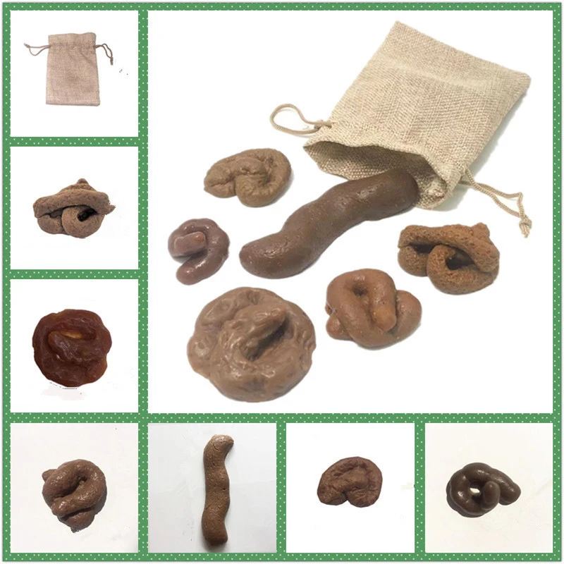 6 PCS Fake Poo Soft Fake Dog Poo Prank Joke Fun Toy Trick Novelty Prank Turd April Fools' Day Halloween fake dog poo toy