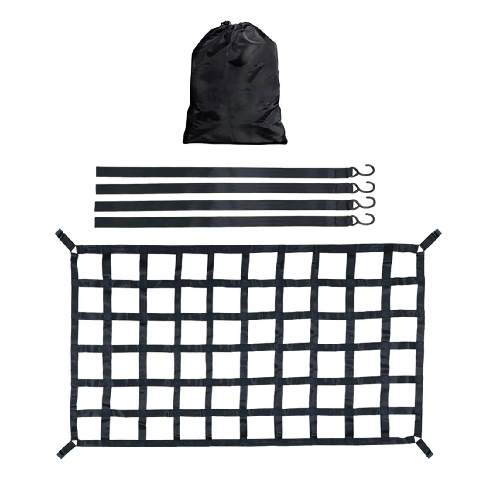 Frachtnetz für Pickup -LKW -Bett Hochelastische einfache Installationsschnallen Aufbewahrung Cargo Net for Pickup Truck Bed Highly Elastic Easy Installation Buckles Storage