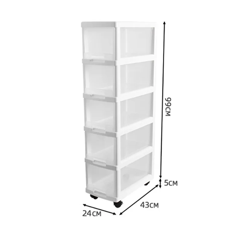 PATKAW Multifunctional Five- layer Storage Cabinet, 8.3x5.9x12.3inch, 5  Plastic Storage Drawers, Organizer Box, Storage Container Case with Clear