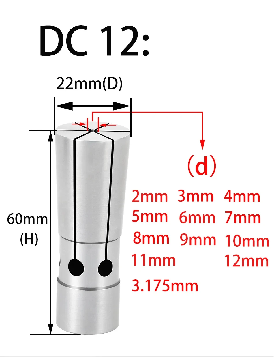 Spring Collet Collet Chuck DC4 DC6 DC8 DC12