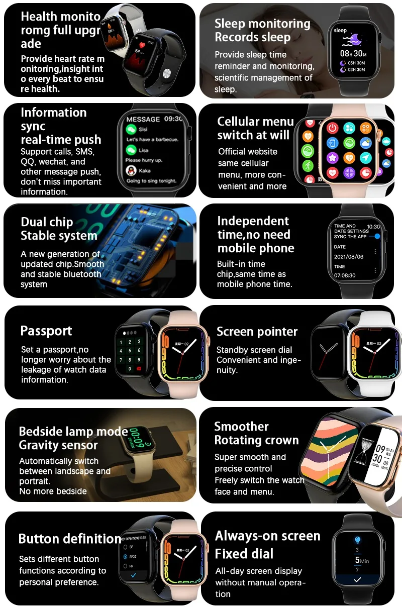 IWO Watch 8 NFC AI  Ʈ ġ, ø 8, 2.0 ġ ȭ,  ȭ, ɹڼ ,  Ʈ ġ  ڽ