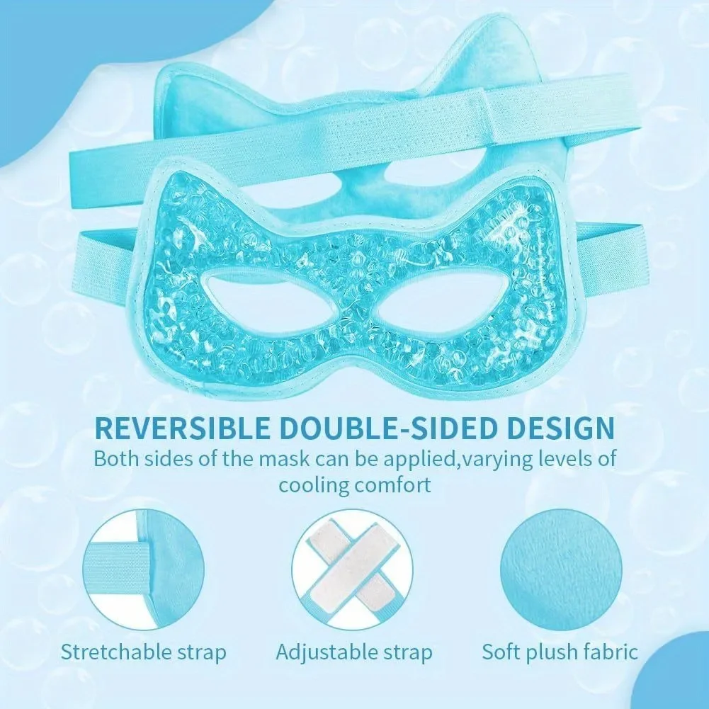 Cat's eyeCooling Eye Mask, Gel Eye Mask Hot Cold Use, Cold Eye Mask for EyesCooling Eye Mask for Eyes - Reusable, Adjustable 4
