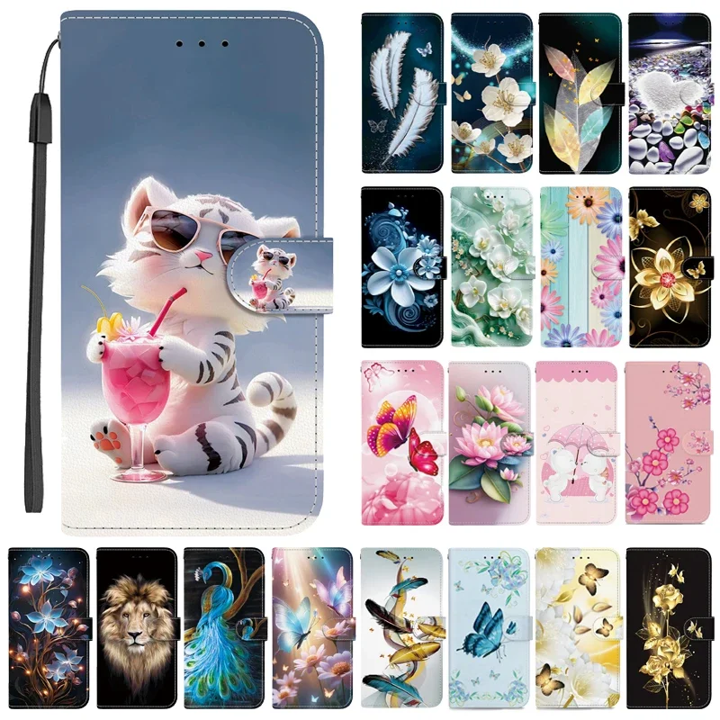 Flip Wallet Leather Case with Magnetic Stand and Cute 3D Pattern