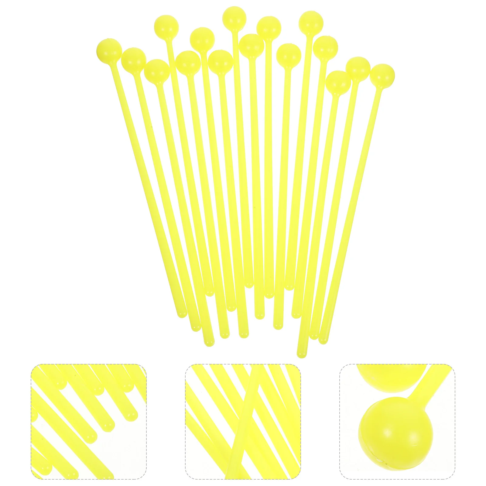 

16Pcs Kids Drumsticks Bell Mallets Percussion Drum Sticks Piano Teaching Aids for Tongue Drums Keyboard Percussion ( Yellow )