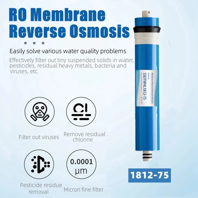 

Home 75 GPD RO Membrane Reverse Osmosis Replacement Water System Filter Purification Water Filtration Reduce Bacteria Kitchen