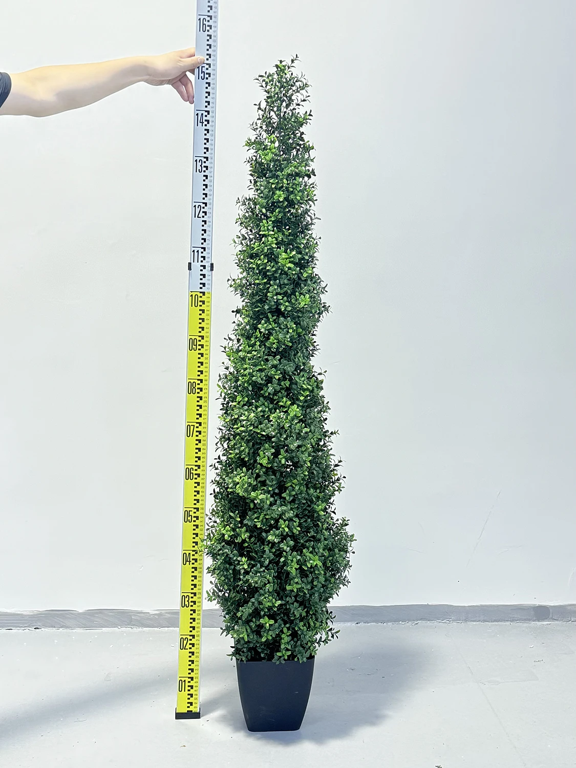 2 Stück künstliche Buchsbaum-Bäume, künstliche Buchsbaum-Topiary-Pflanzen, UV-beständig, Topfbäume, gefälschte Sträucher für Veranda, Garten, Büro – Detail 18