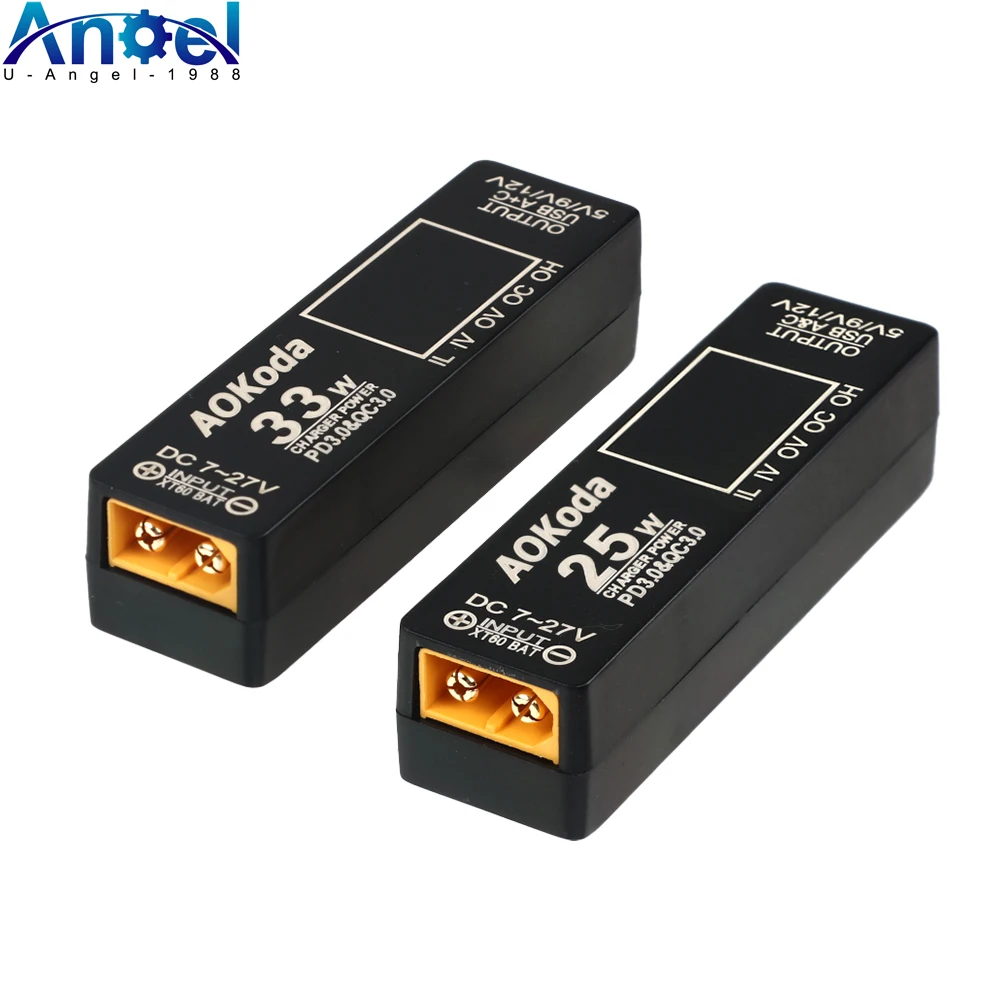 AOKoda XT60 to PD3.0 Lipo Battery Charger 25W 33W Overload Short Circuit Protection for Smartphone Tablet PC RC DIY Parts