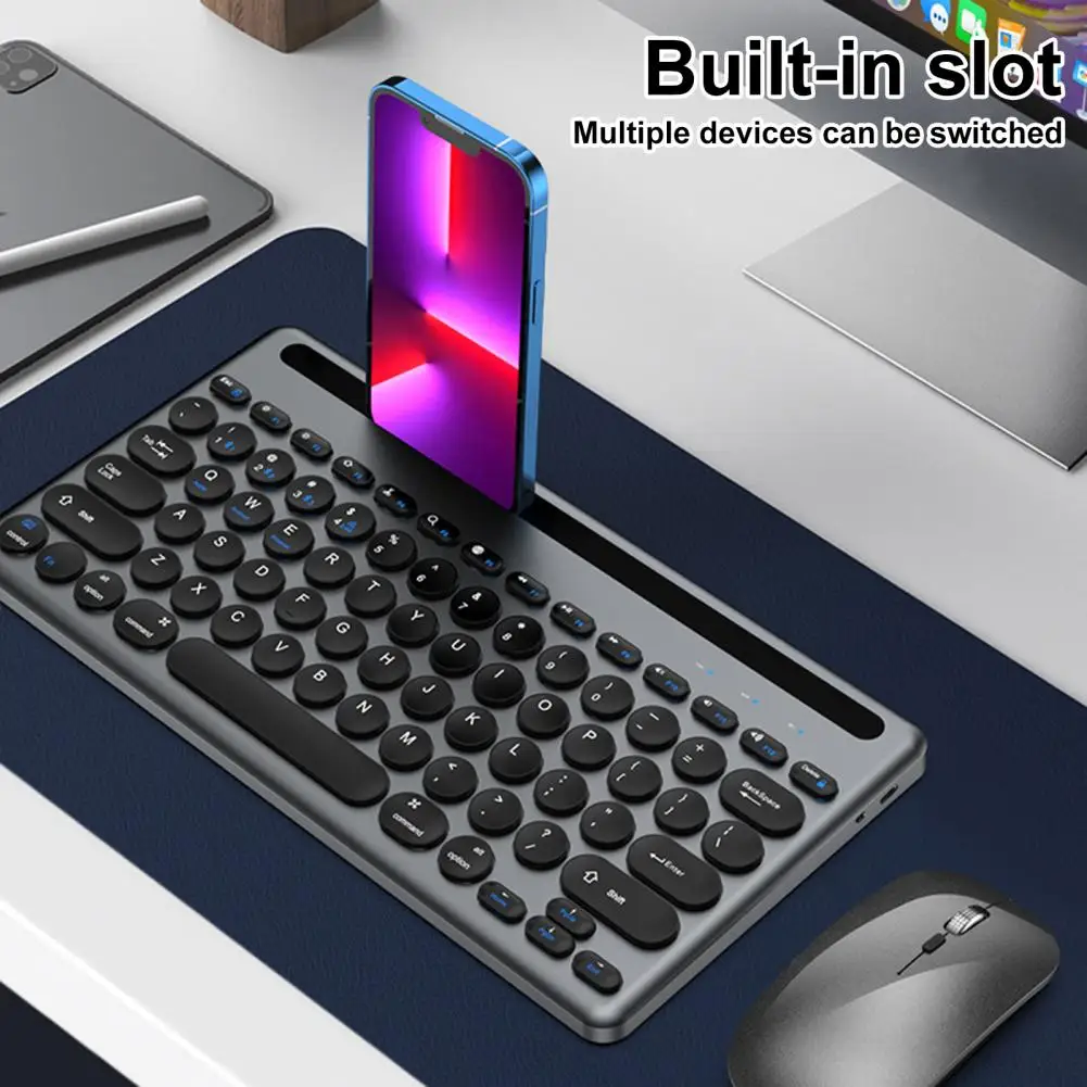 Tablet drahtlose Tastatur 78 Tasten stimmlose Bluetooth-Tastatur mit  Telefon halter Tablet-Ständer für iPad iPhone Samsung Huaweixiaomi -  AliExpress