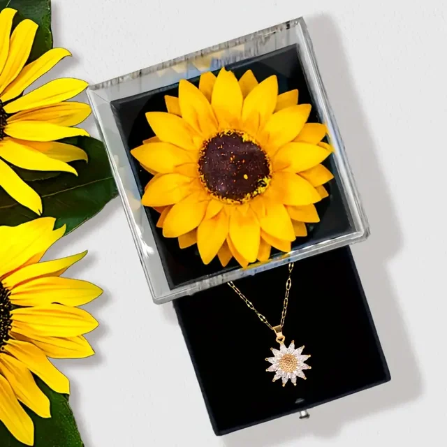   Coffret cadeau collier tournesol, fête des mères, fête des infirmières, Thanksgiving, Noël, cadeaux d'automne, anniversaires, cadeaux de remise de diplôme 1
