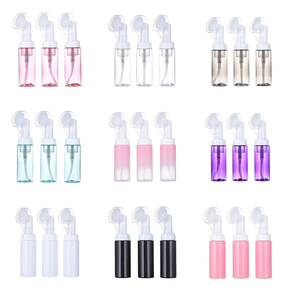 10/30/50Pcs 60ML Silicone Brush Head Foam Empty Bottle Facial Cleanser Mousse Foam Press Pump Bottle Foam Dispenser