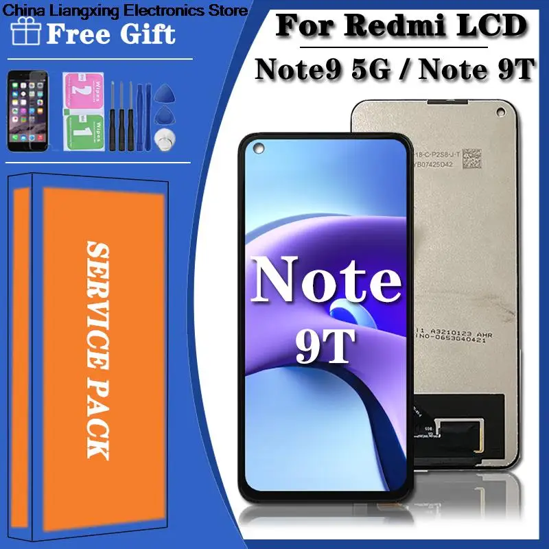 

6.53 "original para xiaomi redmi nota 9t/nota 9 5g lcd m2007j22c m2007j22g, j22 display com tela de toque digitador assembléia