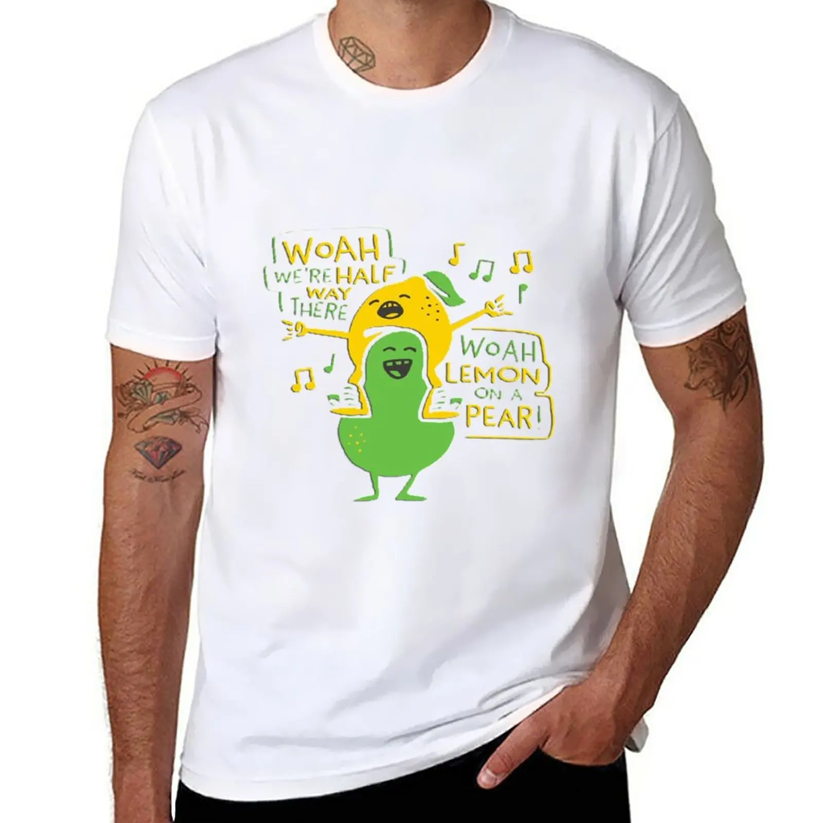 

New lemon on a pear T-Shirt Short t-shirt tops Aesthetic clothing oversized t shirt black t shirts for men