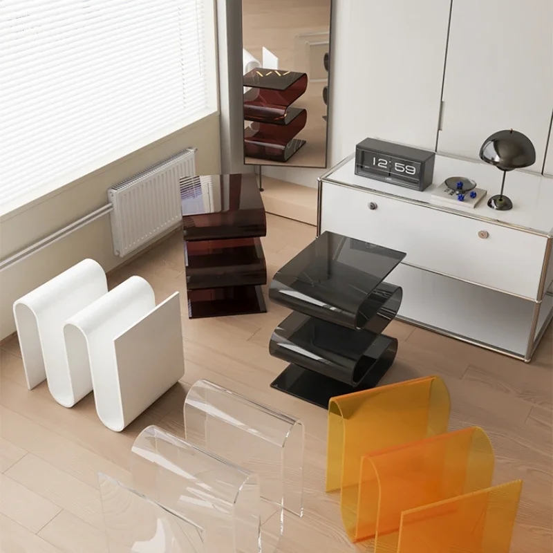 Storage Rack Book Display Stand Cube Storage Organizers Bookshelf Storage Cube Shelf Acrylic Sofa Side Internet Celebrity Home Bedroom Bedside Table Magazine Furniture