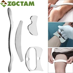 4Pcs Stainless Steel Gua Sha Scraping Massage Tool for Body Sculpting, Muscle Pain Relief, IASTM Tools Great Soft Tissue Massage