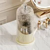 Rotating Birdcage Makeup Brush Organizer - 360° Spinning Cosmetic Holder, Compact Travel Case for Bathroom Vanity Countertop 2