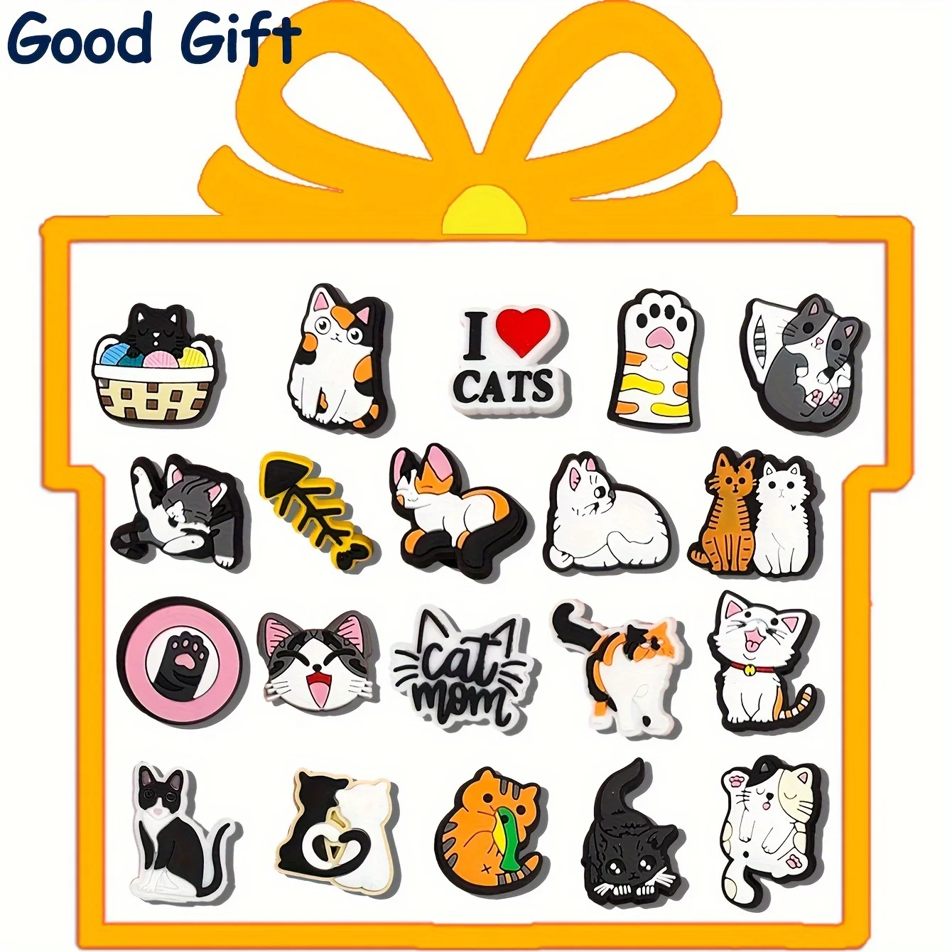20 pieces of cute cat hole shoe accessories, creative decoration, shoe and boot decorations