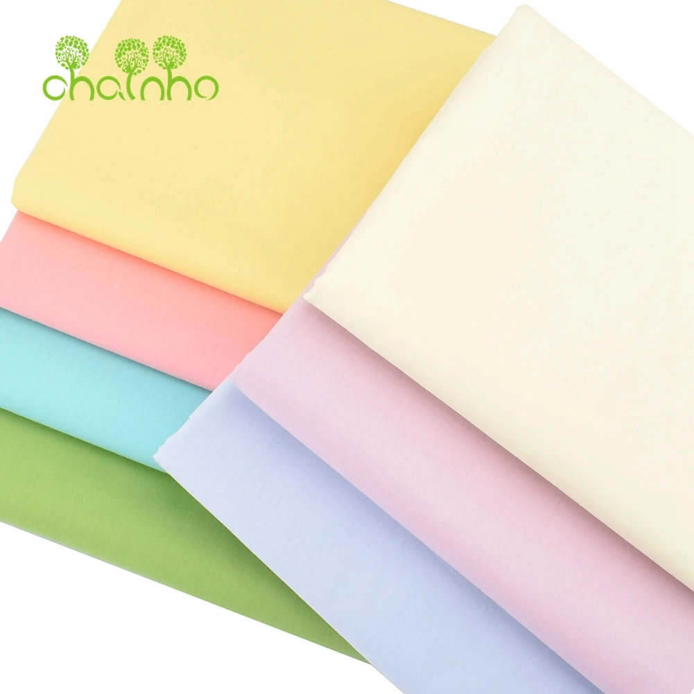 Chainho,Printed Twill Weave Cotton Fabric,Patchwork Cloth,DIY Sewing Quilting Material,Solid Colors Series,2 Specification,CC172