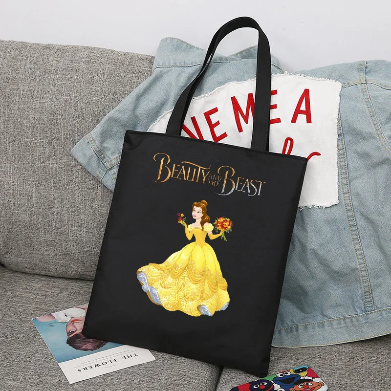 Sac à provisions Disney La Belle et la Bête, sac à main pliable et