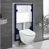 In-Wall Toilet Combo Set – Wall-Hung Toilet Bowl with Soft-Close Seat,Durable Tank and Carrier System, Stylish Push Buttons 1