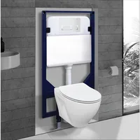 In-Wall Toilet Combo Set – Wall-Hung Toilet Bowl with Soft-Close Seat,Durable Tank and Carrier System, Stylish Push Buttons 1