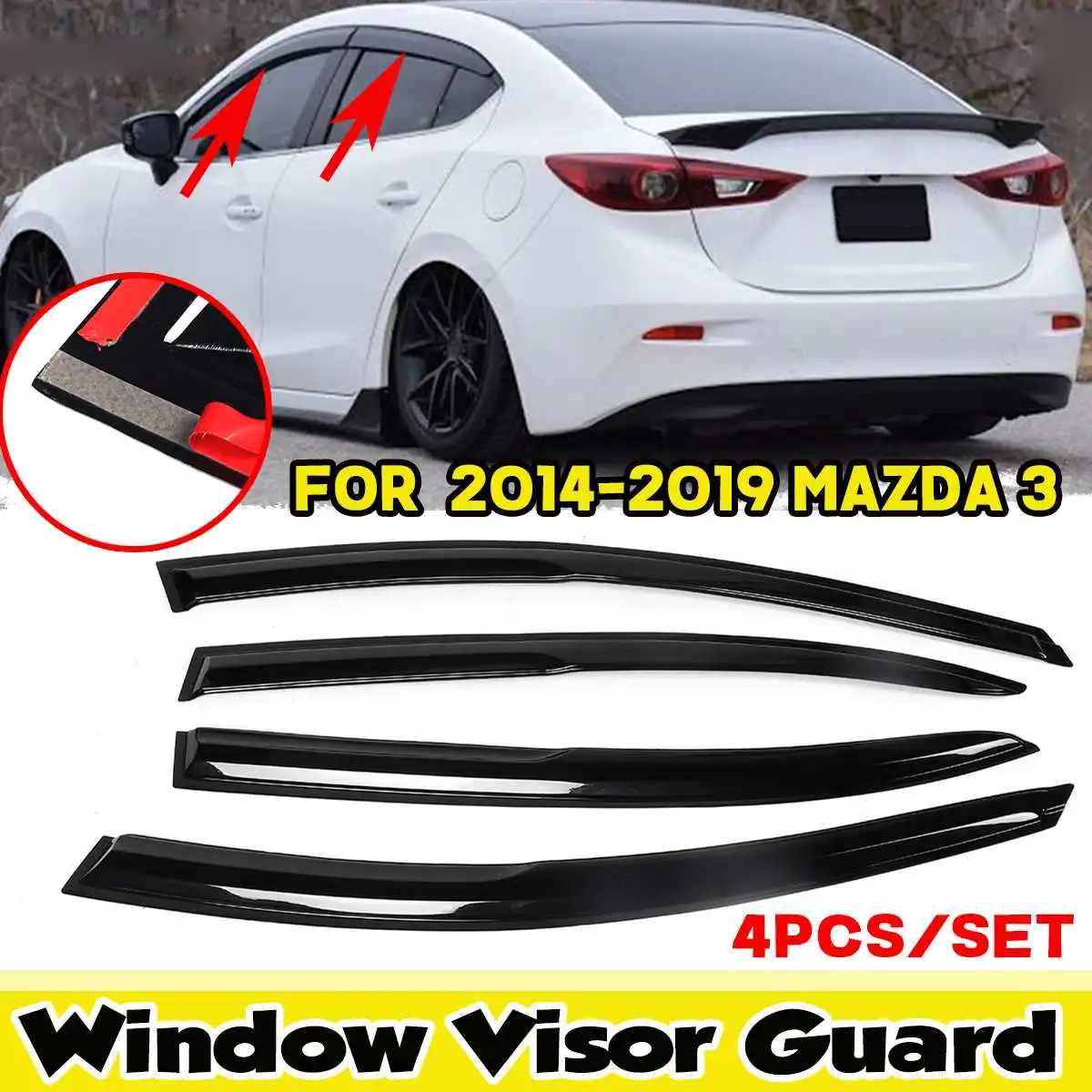 

4 шт., защитный козырек для боковых окон автомобиля, для MAZDA 3 2014-2019