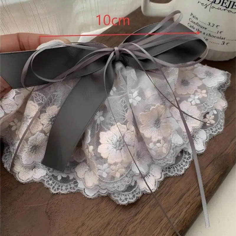Fermaglio per Capelli a Fiocco in Pizzo, Fatto a Mano, Stile Vintage Coreano, Fiore, Resistente, Elegante Accessorio per Capelli da Donna, per Matrimoni - immagine 6