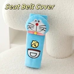 Soft Cartoon Doraemon Plush Headrest and Neck Cushion with Seat Belt Cover - As Picture (Seat Belt Cover B)