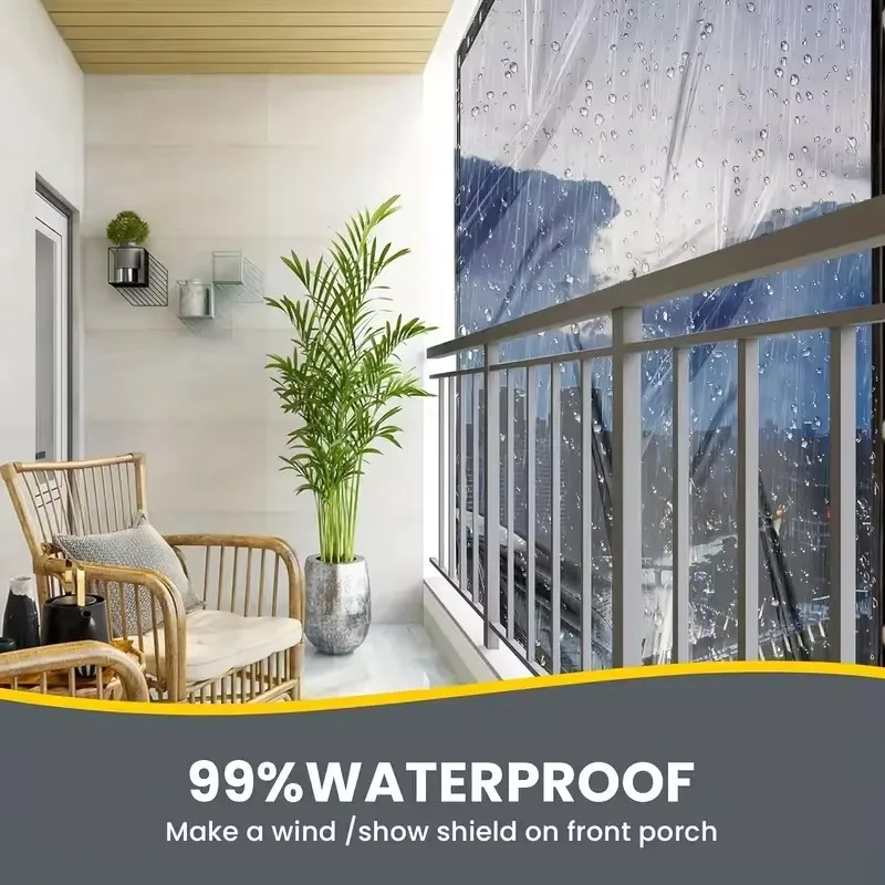 Large Transparent Tarpaulin 2*3 4 5 7 8 9 3x5 4*6 10 Waterproof Tarp Clear Rainproof Plant Rain Cover Garden Patio