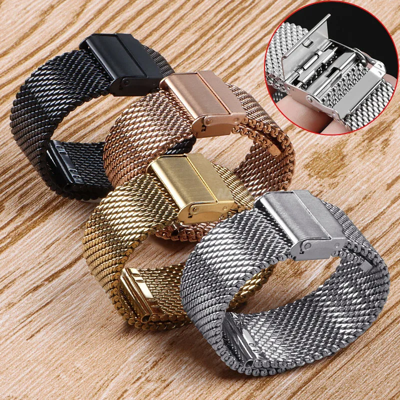 Sleek Milanese Mesh Stainless Steel Quick Release Watch Strap - 1.0mm Width, Multiple Sizes Available