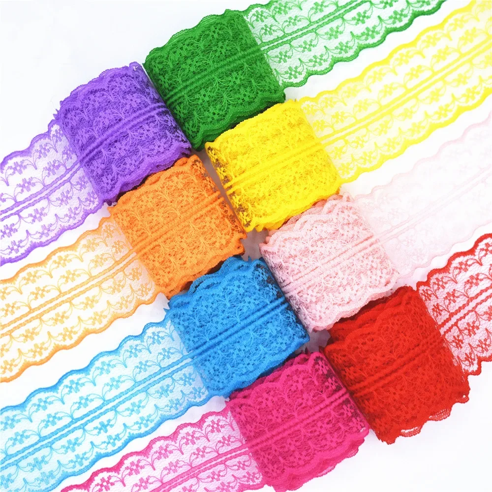 Lace Sewing Supplies 10 yards Lace Ribbon 45MM Width Trim Fabric DIY Embroidered Net Cord for Decoration