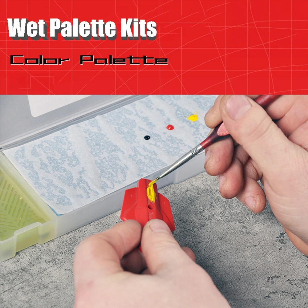 Nasspalette für Acrylmalerei, Modellfärbung, nasses Tablett, Farbzubehör, Farbhalter hält nass für Miniaturen, Farbmodellierung – Detail 3