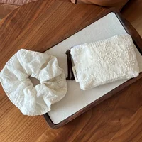 Sac à main français Vintage à fleurs pour femmes, 1 pièce, trousse de maquillage élégante, organisateur Compact avec pompon marron, fermeture éclair, pour femmes, anniversaire 3