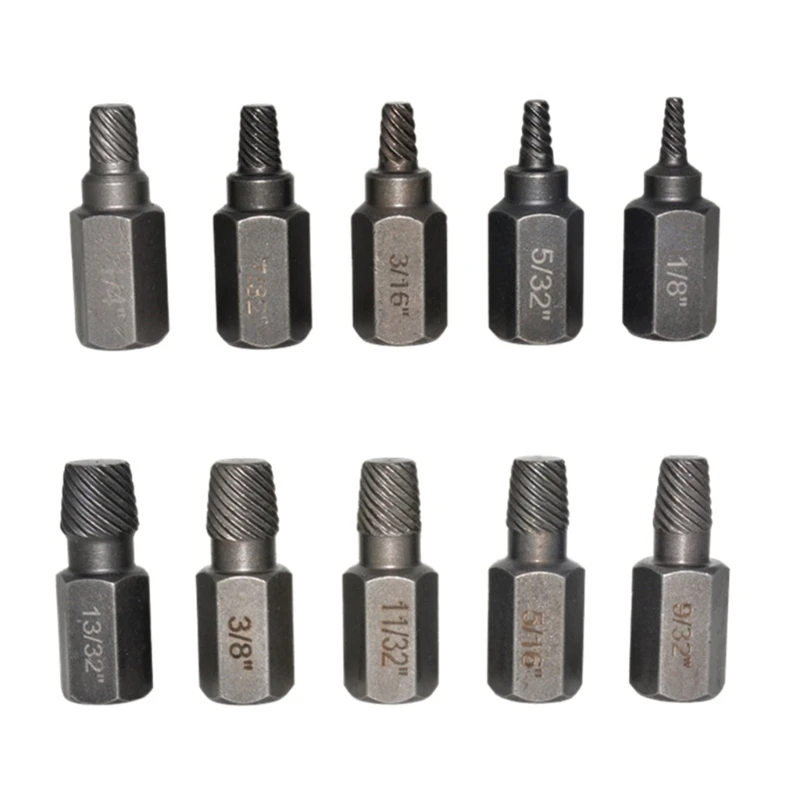 

10Piece Damaged Screw Extractor Set Extension Bit Holder Socket Adapter Stripped Dropship