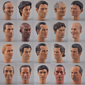 오리지널 헤드플레이 1/6 트렌드 아시아 유럽 군사 머리 조각, 엘리야 요르단 우드 드웨인 존슨 재키 청, 12 인치 바디