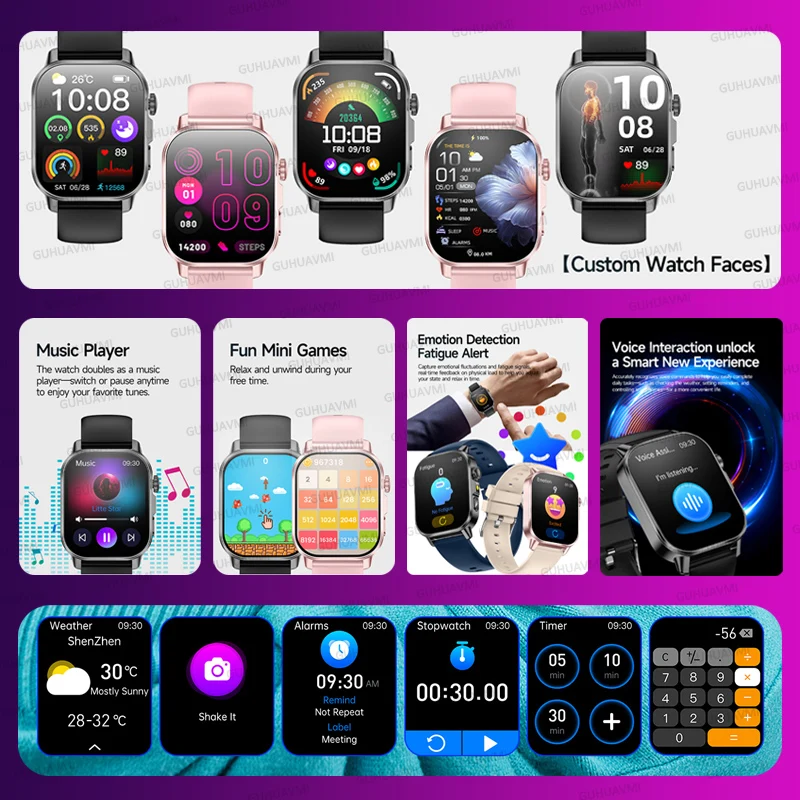 Women Physical Examination Smart Watch ECG+HRV Blood Pressure Blood Oxygen Blood Fat Heart Rate Temp Health Diagnosis Smartwatch 6