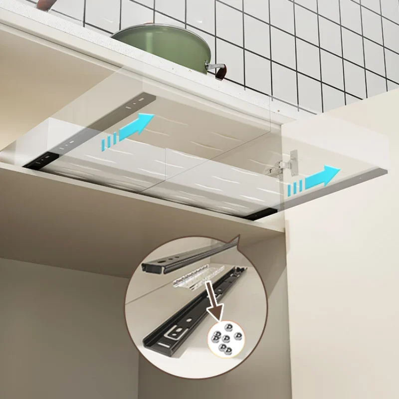 Pull Out Kitchen Storage Rack No Drill Cabinet Organizer Carbon Steel Slide Out Cabinet Drawers Spices Box Storage