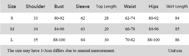 Women's Sexy Long Sleeve Crop Top and Asymmetrical Skirt Set Image 2