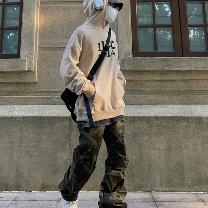 2023 American Retro Streetwear Pants Hip Hop Casual Men and Women Fashion Brand Loose Straight Camouflage Cargo Pants
