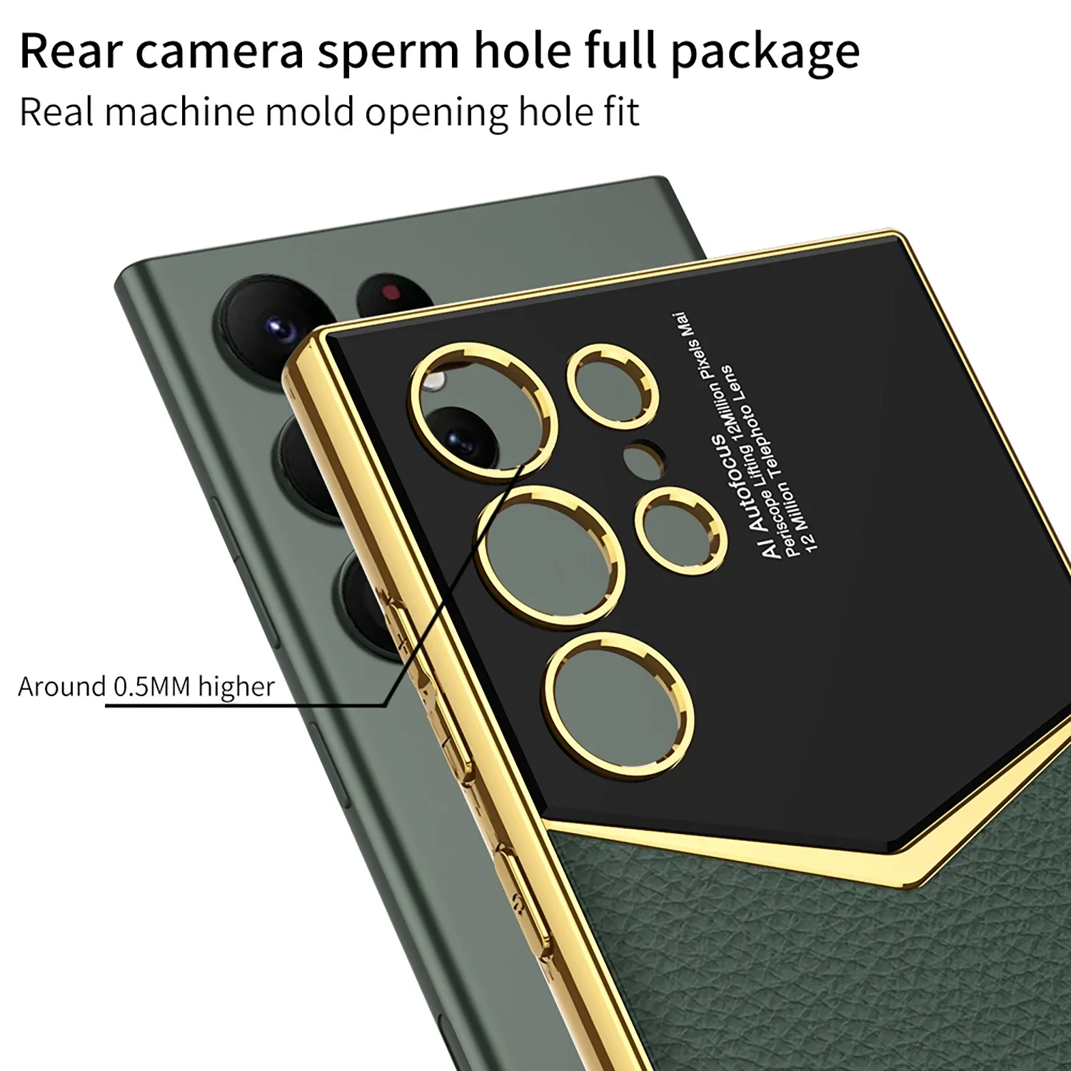 Premium Electroplated Leather Shockproof Phone Case - Hard Shell Design