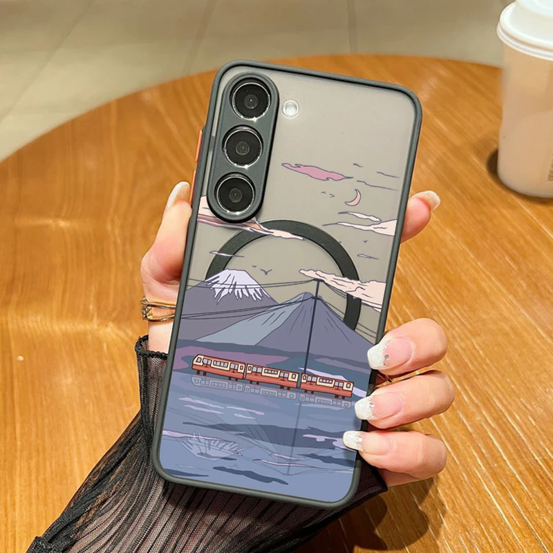 Magnetic Anime Train Mountain Phone Case