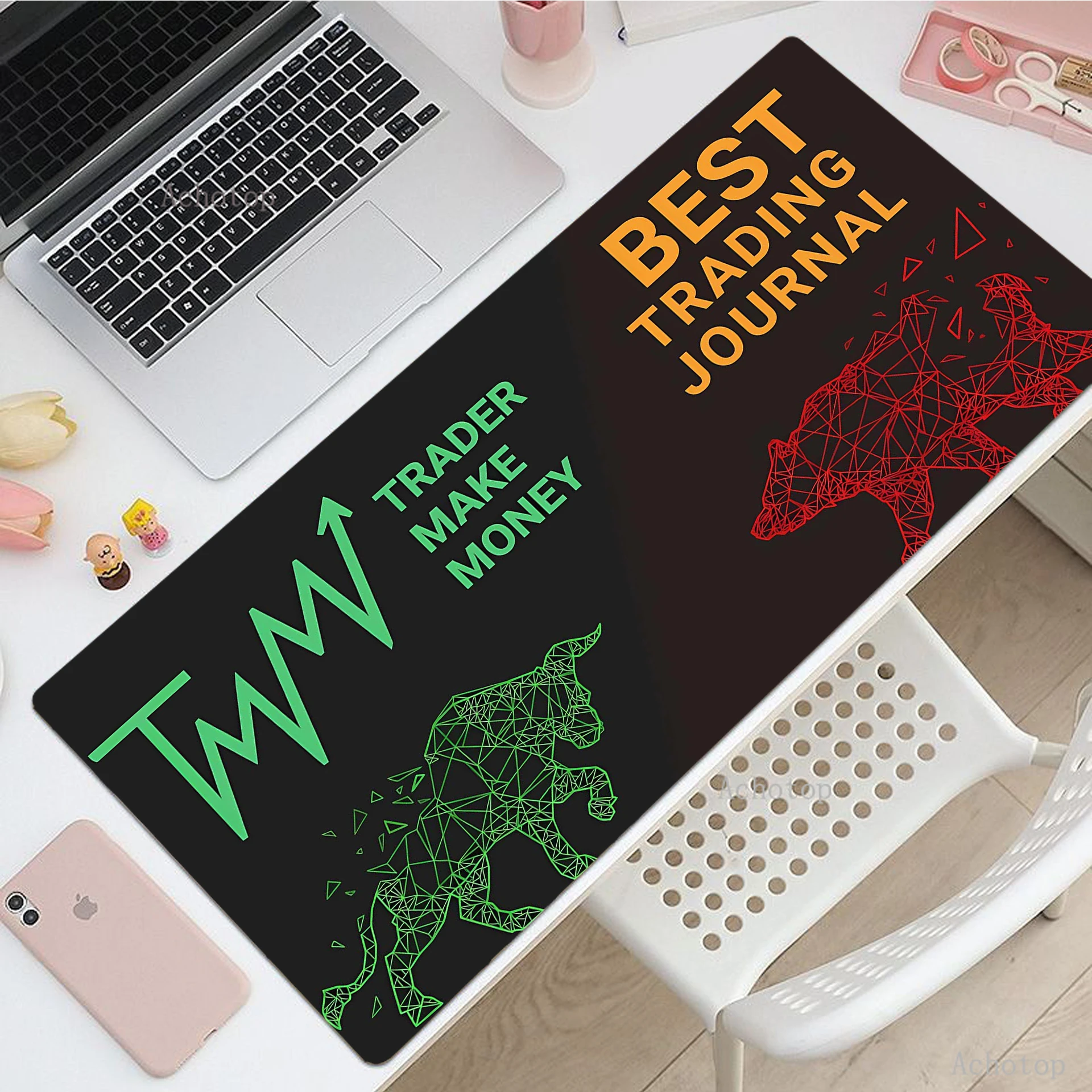 Mouse Pad Stock Market Chart Pattern Gaming XXL Large Game Desk Pads Rubber Keyboard Mats