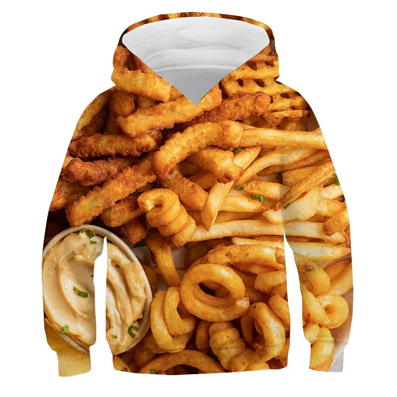 thumbnail image 1 of Sudadera con capucha con estampado de caramelos de colores, divertida sudadera con patatas fritas, jersey de macarrones para niños, camisetas de otoño, chándal informal, ropa para niños, 1 of 5