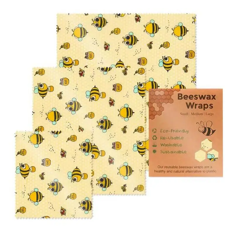 

Reusable Food Fresh Keeping Cloth Organic Storage Natural Food Grade Beeswax Food Wrap Eco Friendly Kitchen Food Packaging Saver