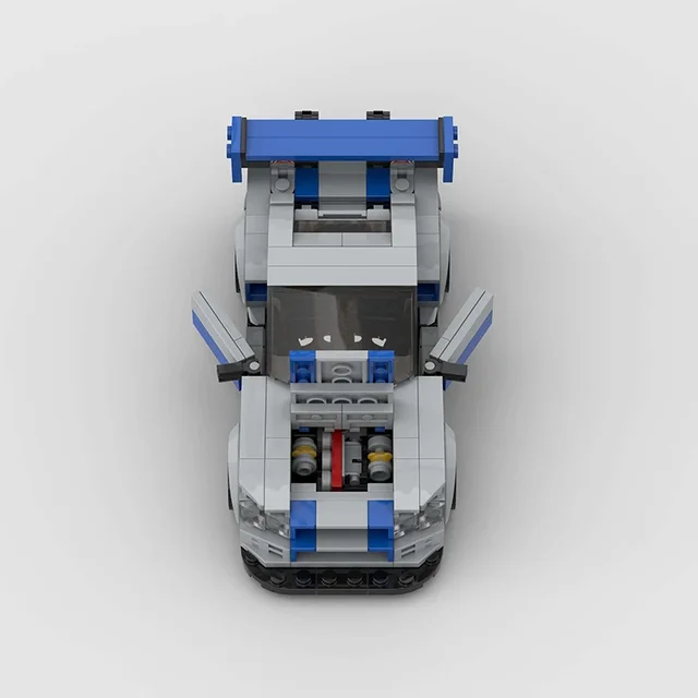 MOC R34 Speed Champions Building Blocks City Sports Racing Vehicle DIY Model City Racer Bricks Toys for Children Boy Gift 4