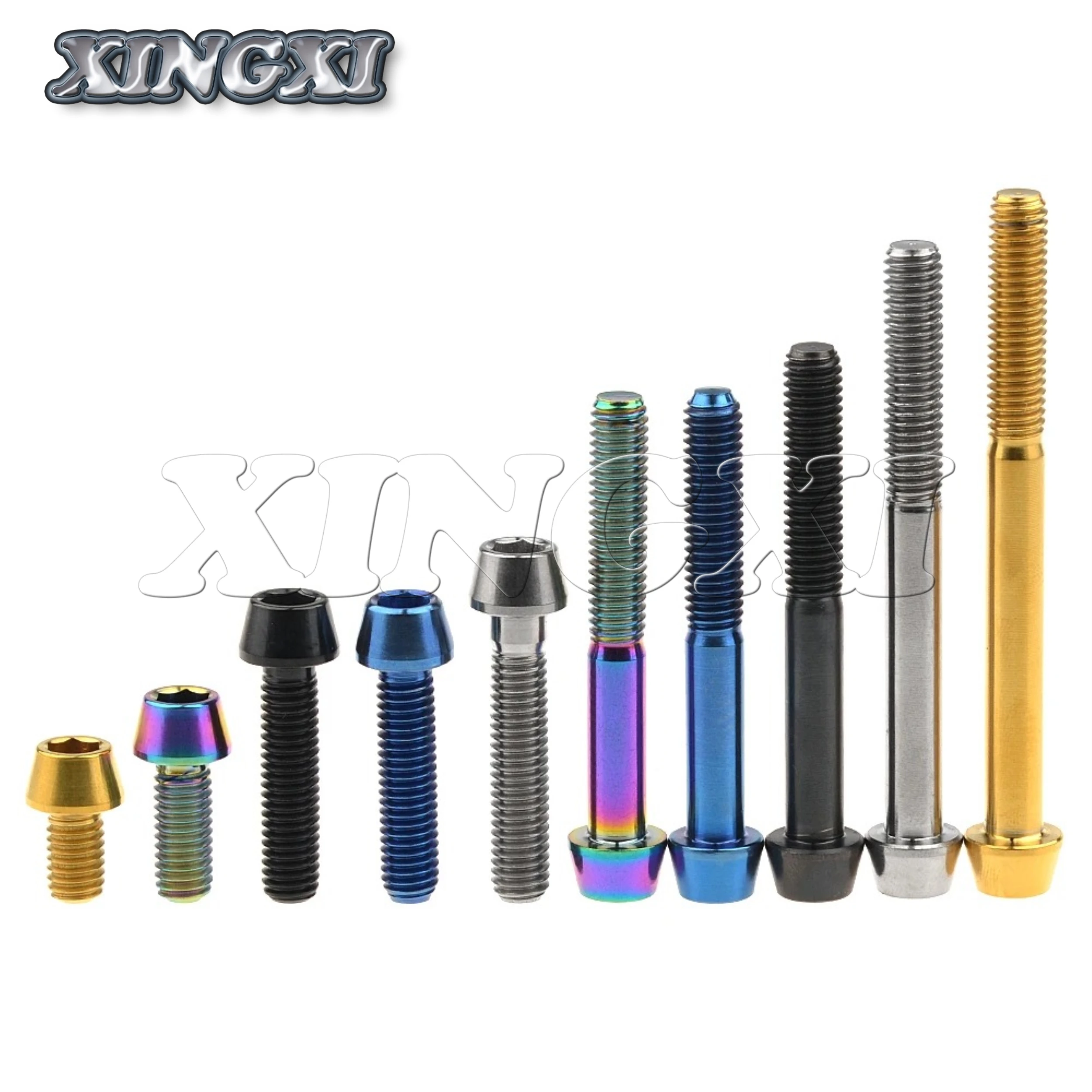 Titanium Bolts Xingxi M6x10-65mm Allen Key Taper Head For Bicycle Headset Brake